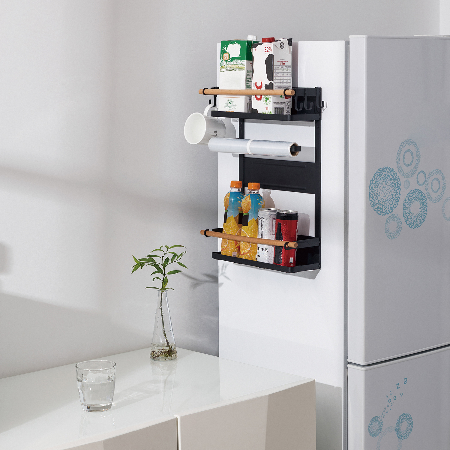 Étagère de rangement magnétique pour réfrigérateur, étagère murale