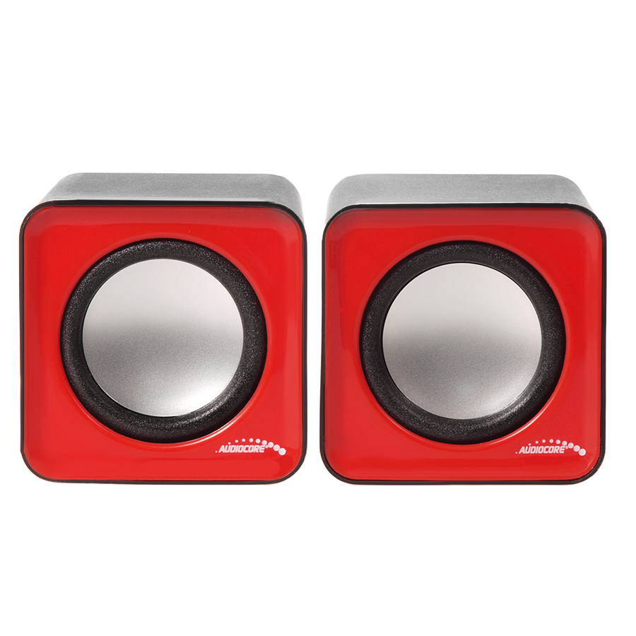 Haut-parleurs d'ordinateur 6W USB rouge Audiocore AC870R