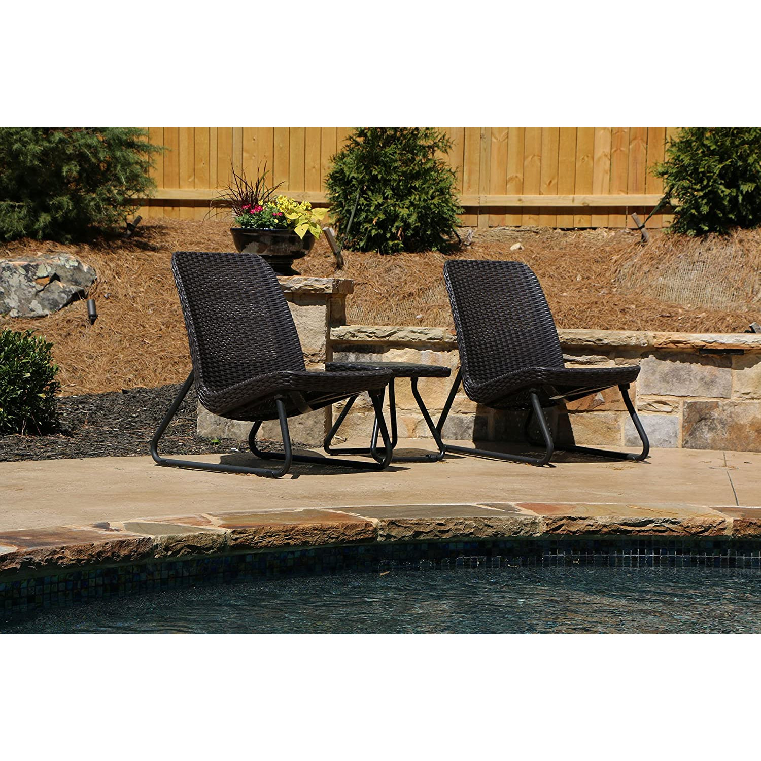 Garden Furniture Set 2 Chairs + Coffee Table