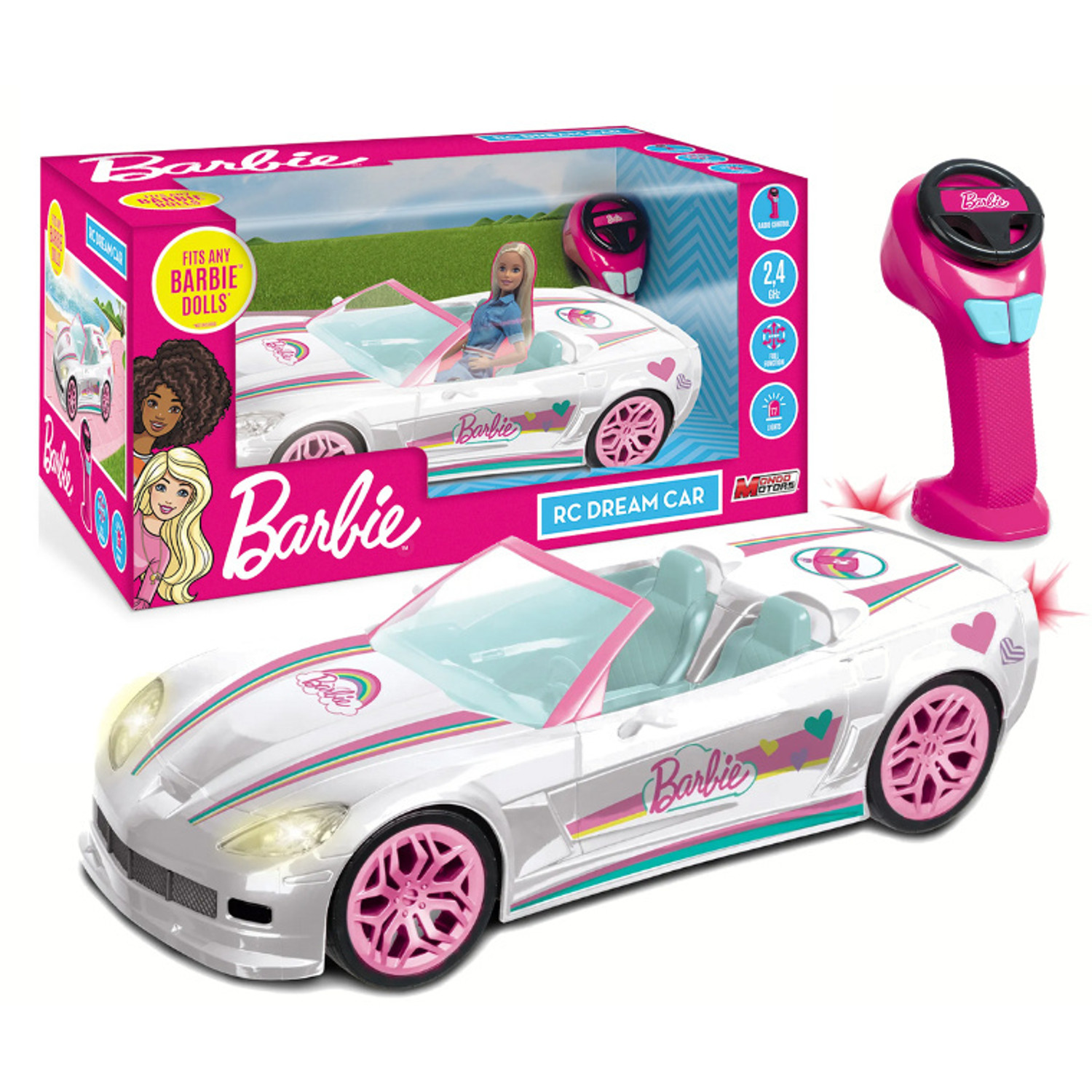 Véhicule décapotable blanc télécommandé Barbie jouet
