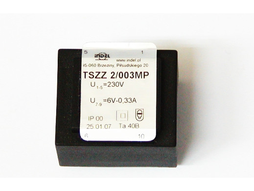 Transformator sieciowy 6V 0,33A TSZZ2/003MP montażowy Indel