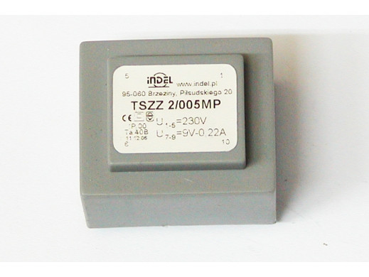 Transformator 9V 0,22A TSZZ 2/005MP montażowy