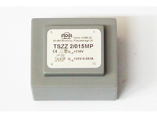 Transformator sieciowy 24V 0,083A TSZZ 2/015MP montażowy Indel