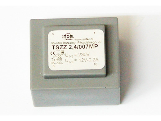 Transformator 12V 0,2A TSZZ 2,4/007MP montażowy