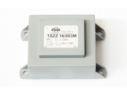 Transformator sieciowy 9V 1,78A TSZZ16/003M montażowy Indel
