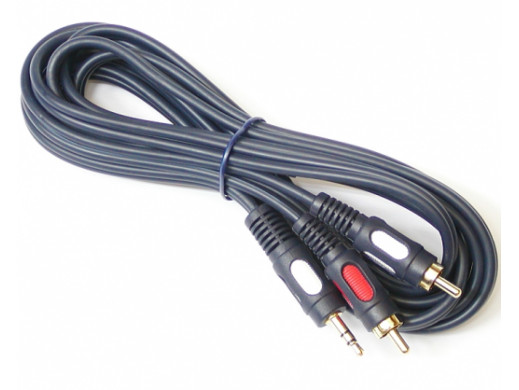 Przewód wtyk jack 3,5mm - 2x wtyk cinch 2,5m JKR50 łezka Vitalco