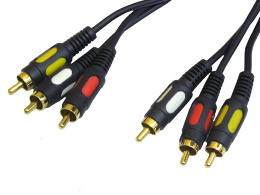 Przewód, kabel 3x3 cinch wtyk-wtyk 2,5m RK32 łezka Vitalco