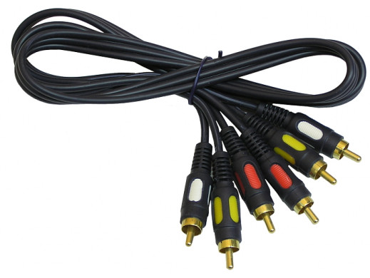 Przewód, kabel 3*3 cinch wtyk-wtyk 1m RK32 łezka Vitalco