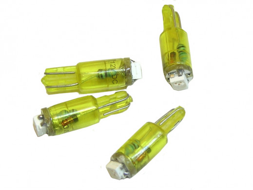Żarówka LED T5W T5 R5 5mm żółta 12V T5-1HP3