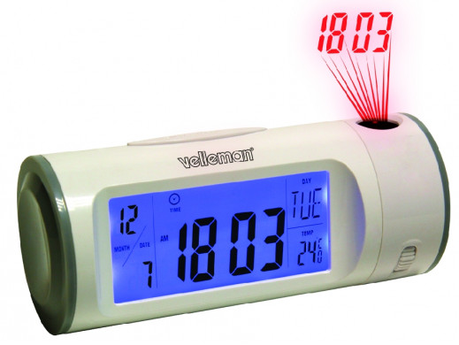 Zegar z projektorem, kalendarzem, temperaturą, odliczanie, model  WT8097