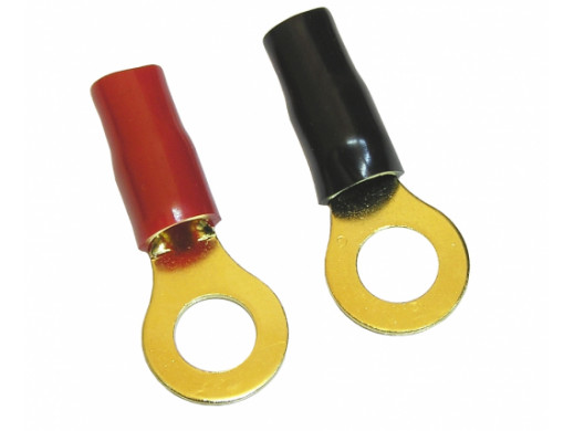 Konektor oczko 8mm na kabel 10mm2 czerwony lub czarny z osłonką