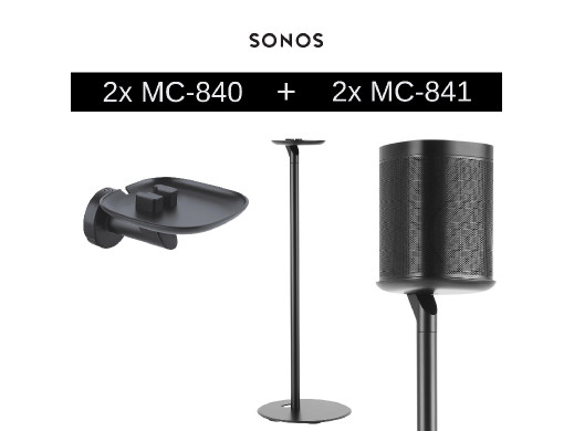 2x Uchwyt stojak podłogowy na głośnik Sonos / MC-841 + 2x Uchwyt Ścienny na głośnik Sonos / MC-840