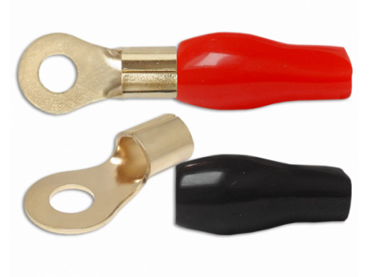 Konektor oczko 10mm na kabel 35mm2 2GA KM56 czarny lub czerwony z osłonką
