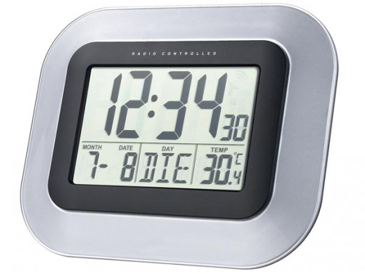 Zegar ścienny cyfrowy DCF z kalendarzem i termometrem  WS8005