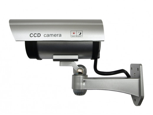 Atrapa kamery tubowej, diody IR LED, srebrna, IR1100S