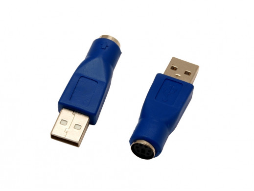 Adaptor USB wtyk A gniazdo PS2 niebieska