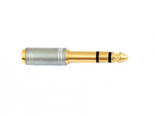 Redukcja wtyk jack 6,3mm - gniazdo jack 3,5mm stereo JP112 chrom Vitalco