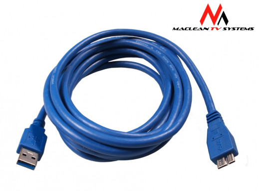 Przewód, kabel USB 3.0 AM - micro B 3m Maclean MCTV-613 polybag