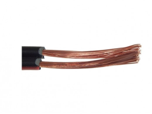 Kabel głośnikowy 2x1mm 1m czarny z paskiem miedziany
