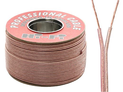 Kabel głośnikowy 2x1mm 1m transparent