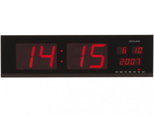 Zegar ścienny LED WC235RL 830x230x40mm czerwone diody