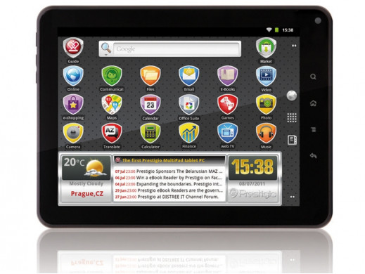 Navigacja, tablet Prestigio 8" 800x460  Android 2.3
