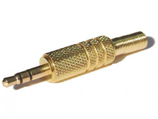 Wtyk jack 3,5mm stereo gold