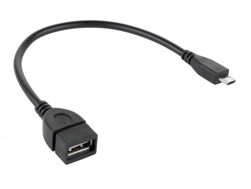 Przewód, kabel gniazdo USB - wtyk microUSB 20cm OTG