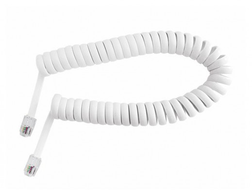 Przewód telefoniczny 2m biały spirala