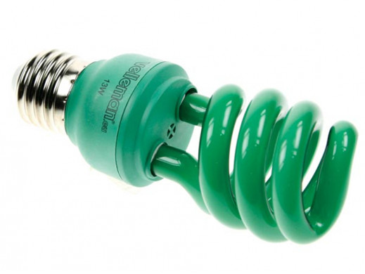 Żarówka E27 energooszczędna 13W/240V mini spirala zielona