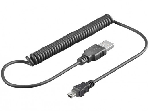 Przewód USB-miniUSB 1-1.5m spirala Goobay