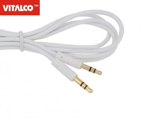 Przewód, kabel jack 3,5mm wtyk-wtyk 7,5m JKJ20 biały Vitalco