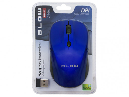 Myszka bezprzewodowa USB MB-10 niebieska Blow