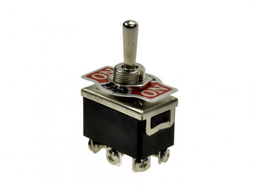 Przełącznik hebelkowy 3 pozycje 6 pin on-off-on KN3-203A chwilowy 2 tory mocowanie na śrubki