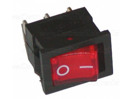 Przełącznik klawiszowy podświetlany 2 pozycje 3pin 12V czerwony MK-1011