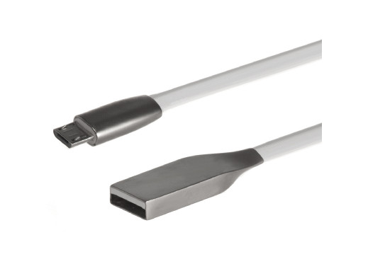 Kabel USB Maclean, AM, Micro płaski nieplączący, Biały, 1m, MCTV-833W