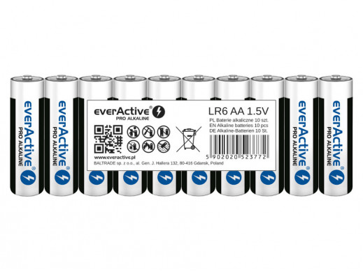10x baterie R-06 LR6 AA 1,5V alkaiczne EverActive Pro