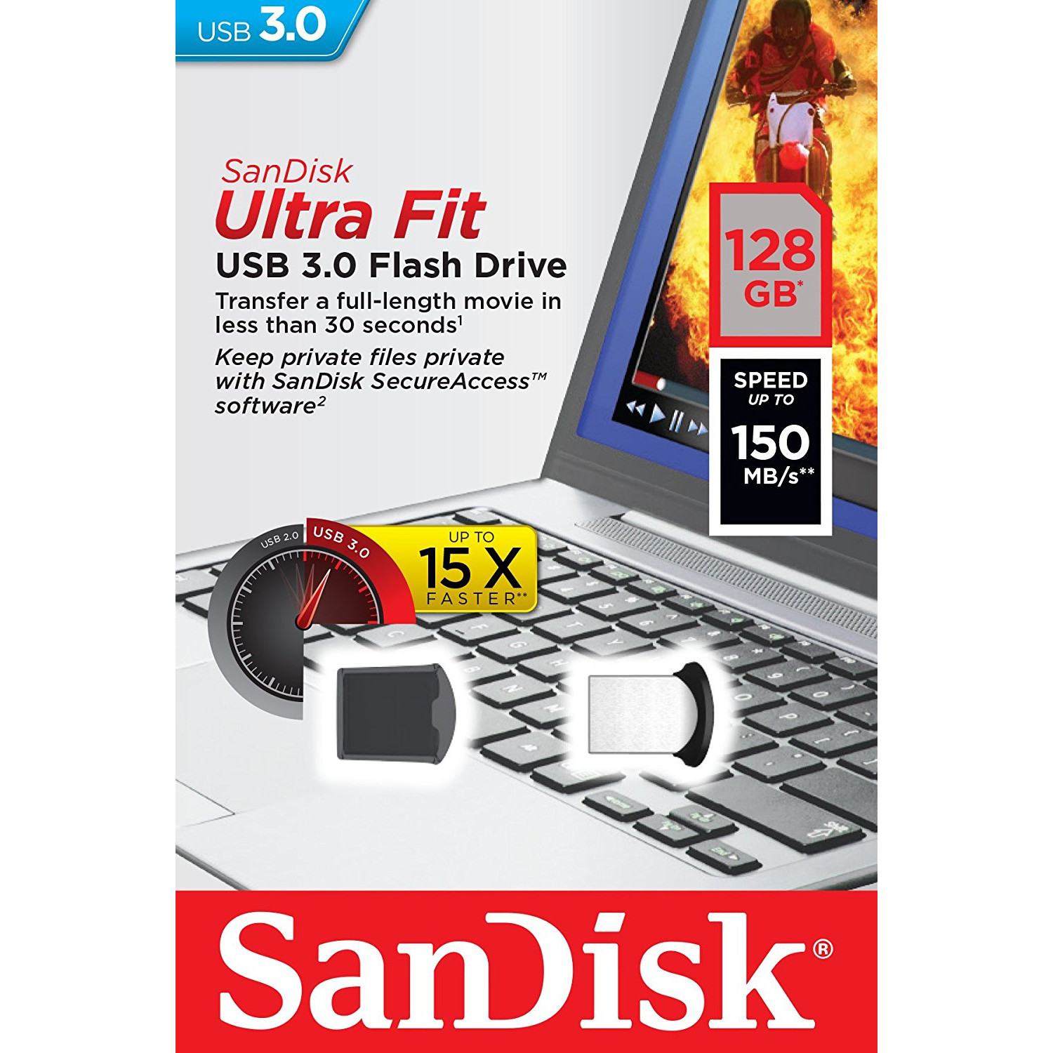 SanDisk CRUZER ULTRA FIT 128GB USB 150MB/S
