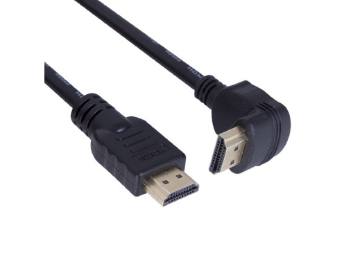 Przewód, kabel HDMI-HDMI 3m jedna strona kątowy V1.4 Basic