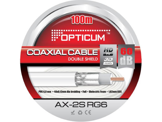 Kabel koncentryczny Opticum AX-2S RG6 (100m)