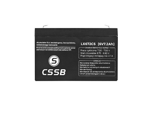 Akumulator żelowy LX672 6V 7,2Ah