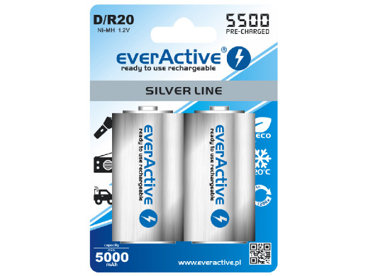 2x akumulatorki everActive R20/D 5500mAh