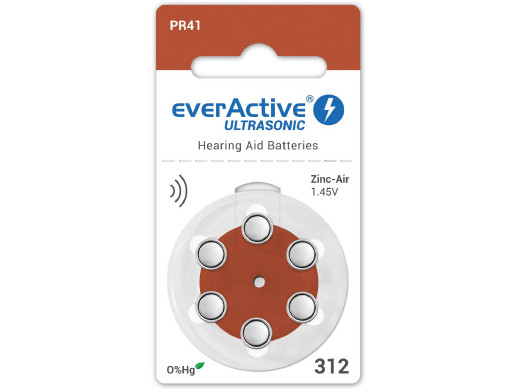 6x baterie do aparatów słuch. everActive Ultrasonic 312