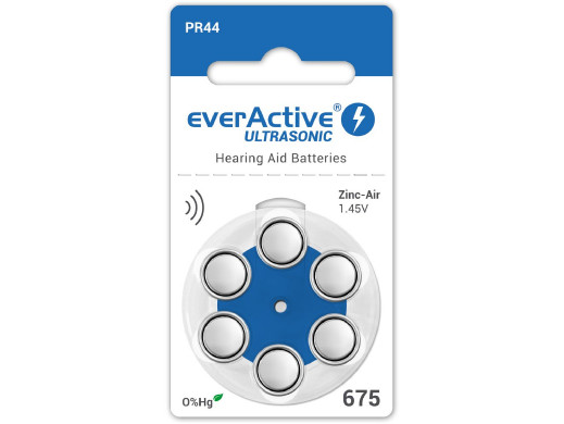 6x baterie do aparatów słuch. everActive Ultrasonic 675