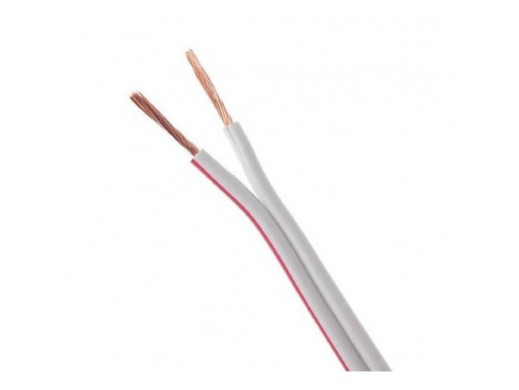Kabel głośnikowy 2x0,22mm 1m TLYp biały z paskiem