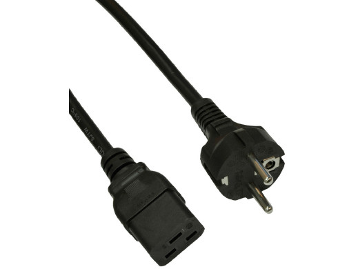 Przewód, Kabel zasilający AK-UP-01 IEC C19 250V/50Hz 1.8m wtyk EU Akyga