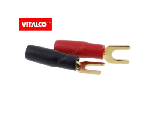 Konektor widełki 5/3mm LA910 czerwony lub czarny 1szt