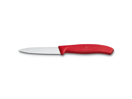 Nóż do jarzyn ząbkowany Victorinox 8cm czerwony