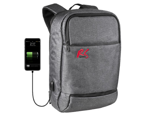 Plecak antykradzieżowy, laptop 15,6 tablet, port USB do ładowania telefonu - NanoRS RS915 S szary