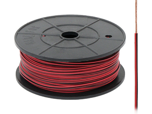 Kabel pojedyńczy 0,75mm FLRY czerwono-czarny 